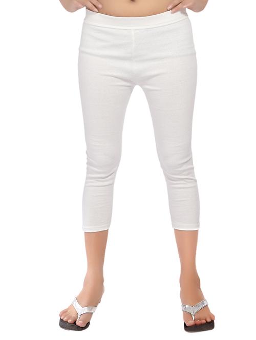 white cotton sports capris - 12585541 - Very Small Image - 1