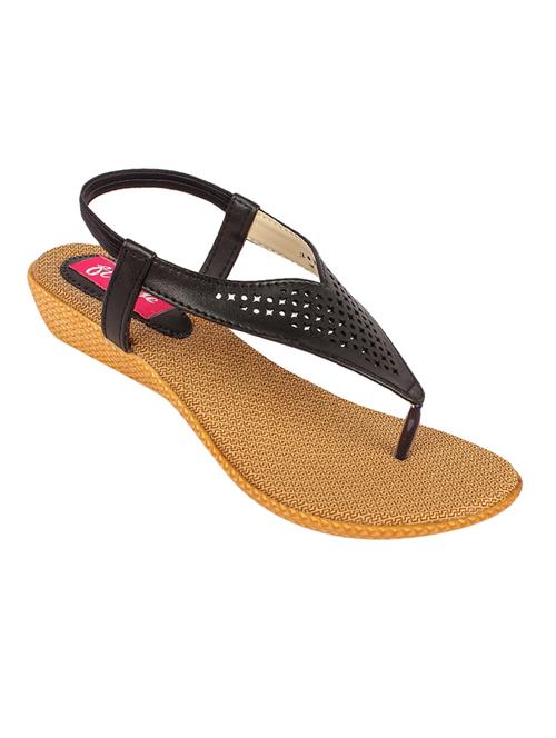black leatherette back strap sandals - 12585720 - Very Small Image - 1