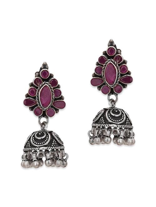 pink silver drop earring - 12586508 - Very Small Image - 1