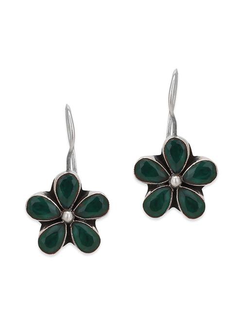 green silver drop earring - 12586515 - Very Small Image - 1