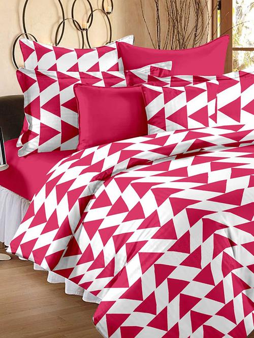 cotton pink 1 double bedsheet with 2 pillow cover - 12587239 - Very Small Image - 1
