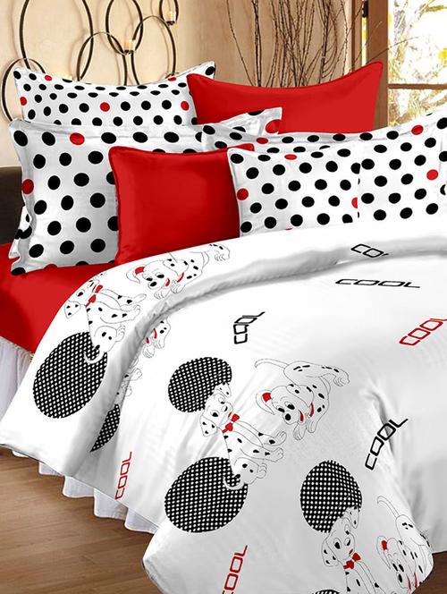 100% cotton white 1 double bedsheet with 2 pillow covers - 12587274 - Very Small Image - 1