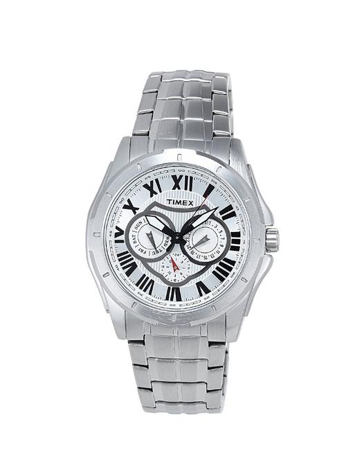 timex silver dial men's analogue watch - ti000t90000 - 12588448 - Very Small Image - 1