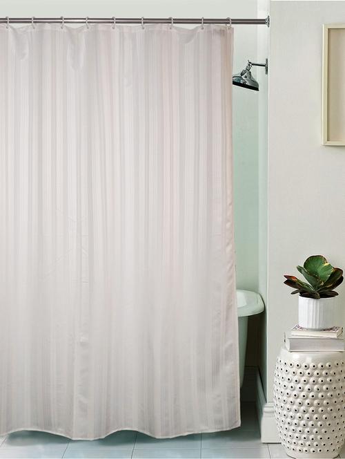 lushomes unidyed white polyester shower curtain with 12 plastic eyelets - 12589454 - Very Small Image - 1