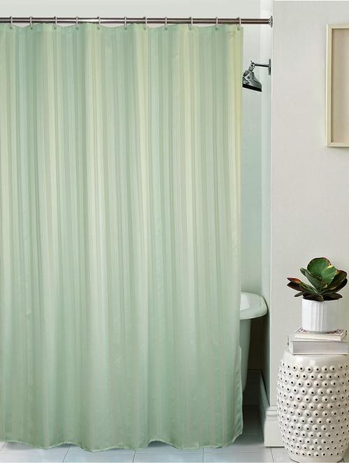 lushomes unidyed light green polyester shower curtain with 12 plastic eyelets - 12589458 - Very Small Image - 1