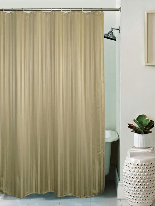 lushomes unidyed beige polyester shower curtain with 12 plastic eyelets - 12589463 - Very Small Image - 1