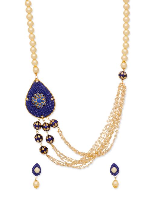 blue brass long necklace - 12590424 - Very Small Image - 1