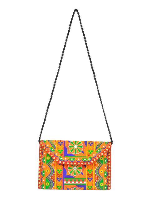 orange leatherette sling bag - 12593782 - Very Small Image - 1