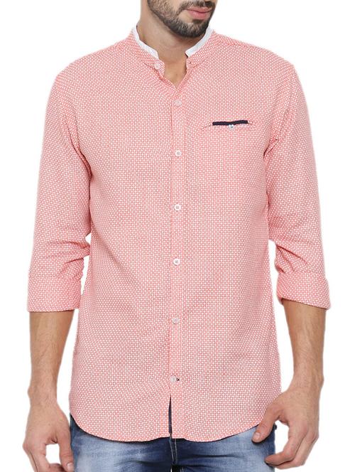 pink printed cotton casual shirt - 12594084 - Very Small Image - 1