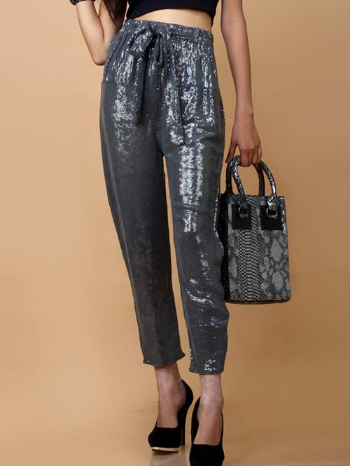 silver jersey cigarette trouser - 12594110 - Very Small Image - 1
