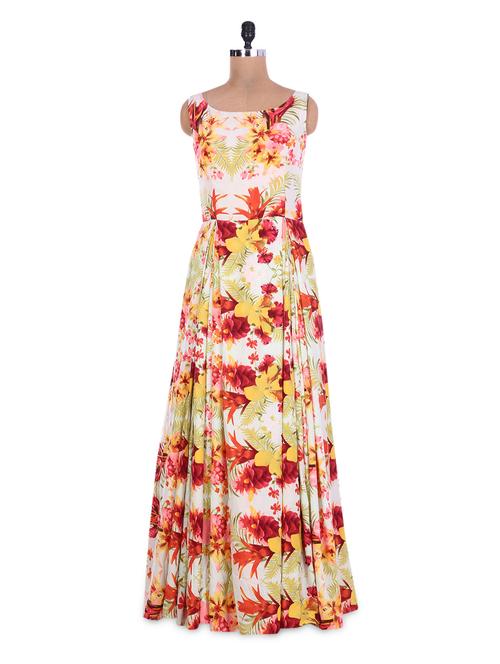 muliticolor crepe printed gown - 1260349 - Very Small Image - 1