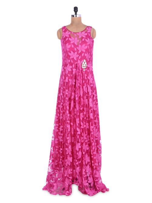 pink net crystals gown - 1260350 - Very Small Image - 1