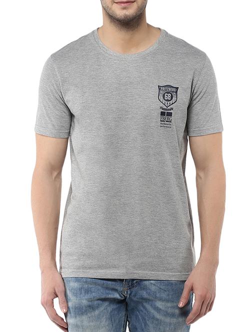 solid grey cotton t-shirt - 12619234 - Very Small Image - 1