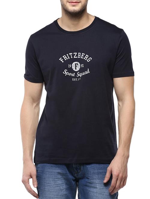 black cotton chest print tshirt - 12619248 - Very Small Image - 1