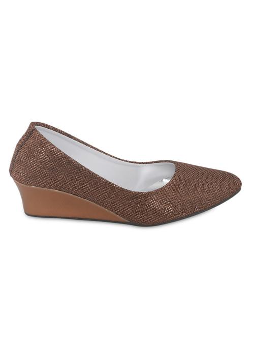 shimmery copper mesh wedge - 1264117 - Very Small Image - 1