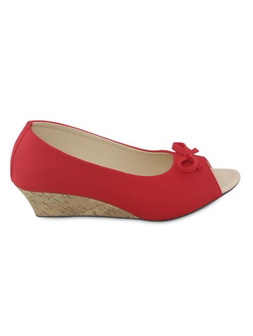 red peep-toe wedges - 1264127 - Very Small Image - 1
