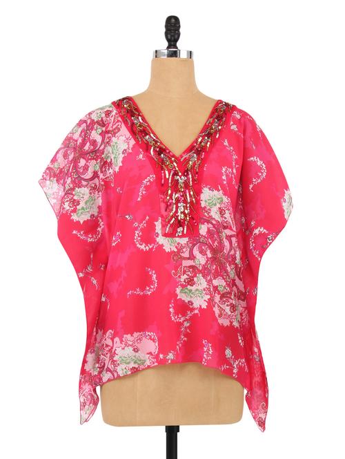 pink embellished kaftan top - 1264992 - Very Small Image - 1