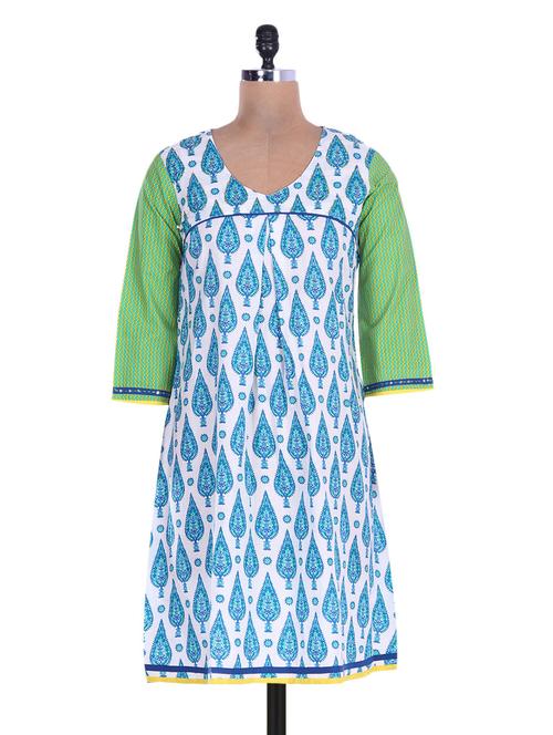 white cotton sequin worked kurta - 1265070 - Very Small Image - 1