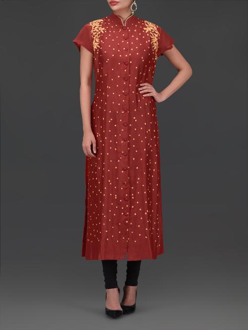red front open embroidered jacket - 1265537 - Very Small Image - 1