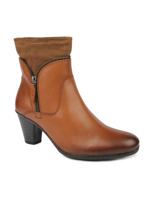 brown zippered leatherette boots - 1266814 - Very Small Image - 1