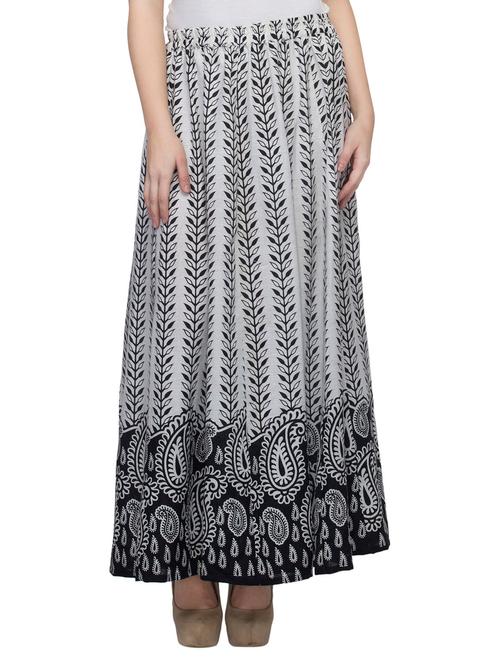 white printed cotton skirt - 12669728 - Very Small Image - 1