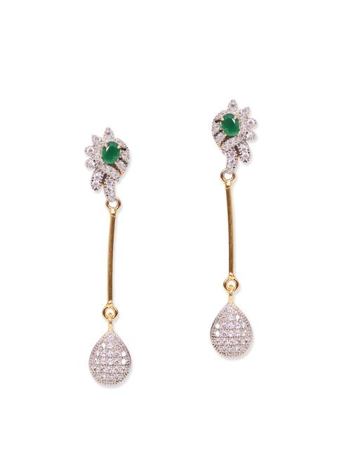 gold metal drop earrings - 12677631 - Very Small Image - 1