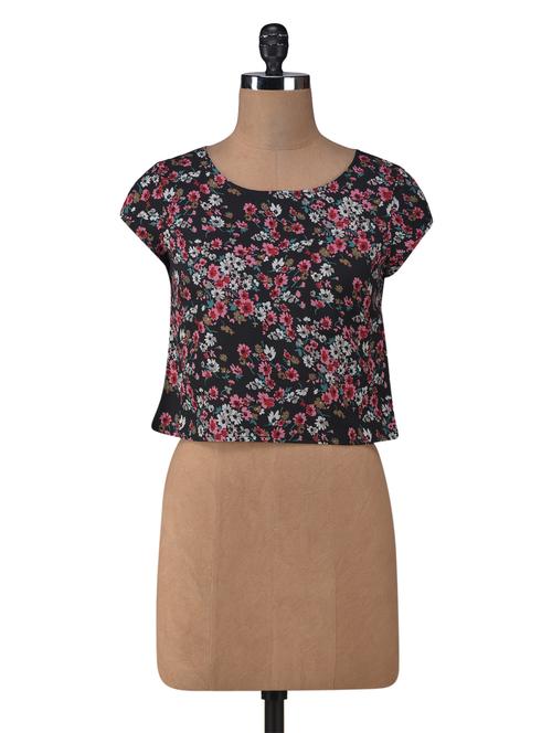 round neck floral crop top - 1268777 - Very Small Image - 1