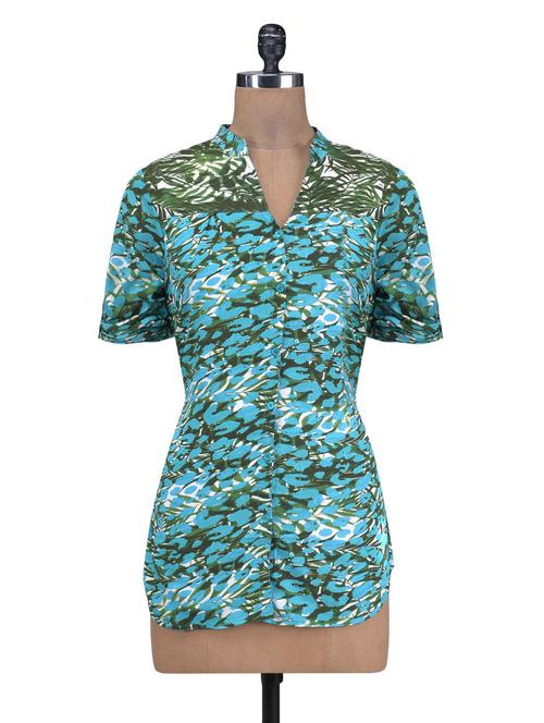 turquoise and green printed tunic - 1270267 - Very Small Image - 1