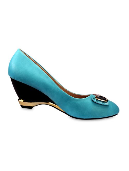 Blue Leatherette Heels - 1270295 - Very Small Image - 1