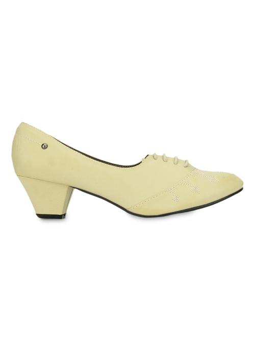 Beige Rexine Lace-Up Boots - 1270306 - Very Small Image - 1