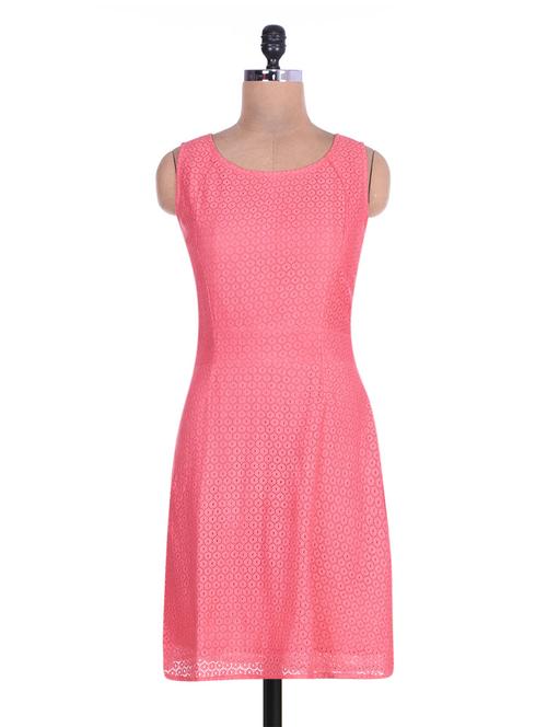 pink net cutworked dress - 1271341 - Very Small Image - 1