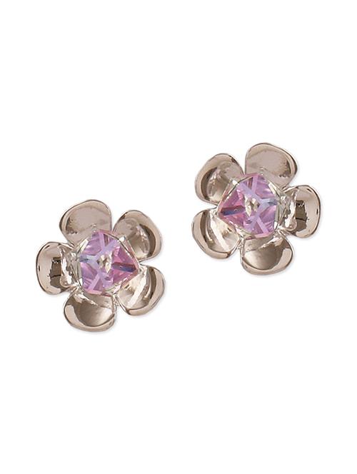 purple flower crystal earrings - 1271594 - Very Small Image - 1
