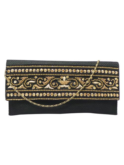 black embellished jute clutch - 1271674 - Very Small Image - 1