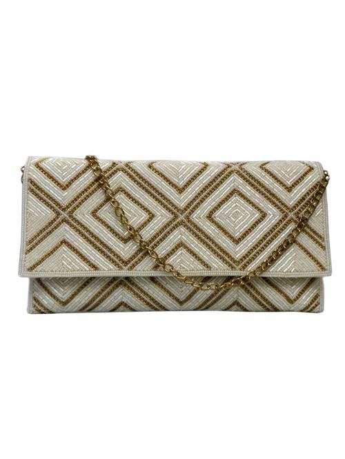 white embellished silk clutch - 1271692 - Very Small Image - 1