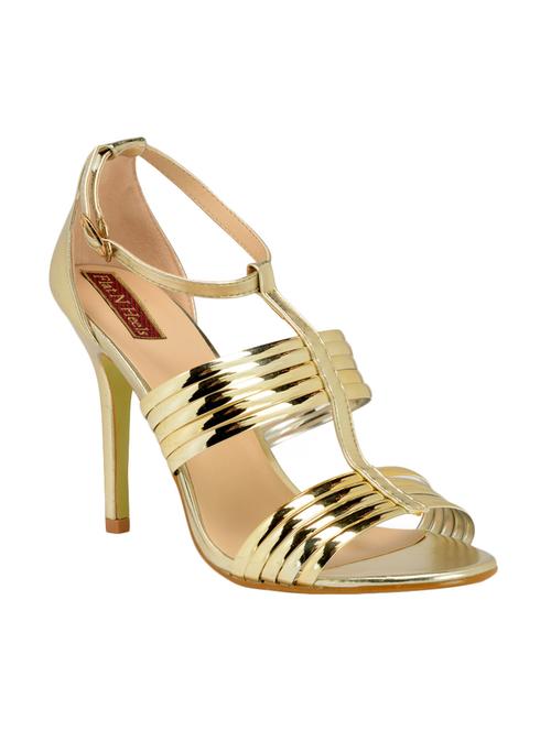 gold patent leather ankle strap sandals - 12717896 - Very Small Image - 1