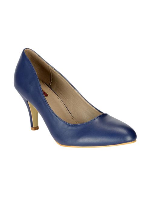 blue leatherette slip on pumps - 12717904 - Very Small Image - 1