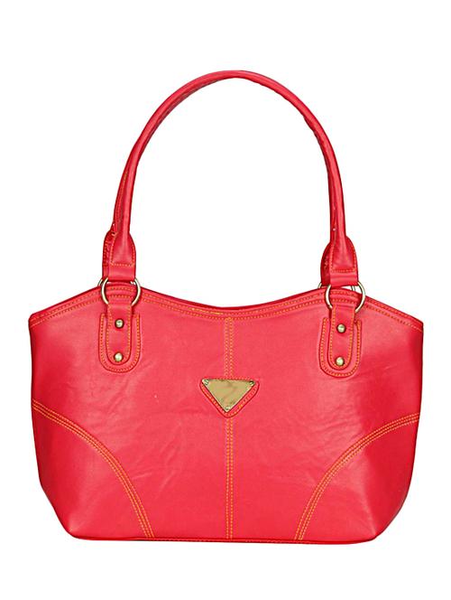 red synthetic leather handbag - 12719965 - Very Small Image - 1