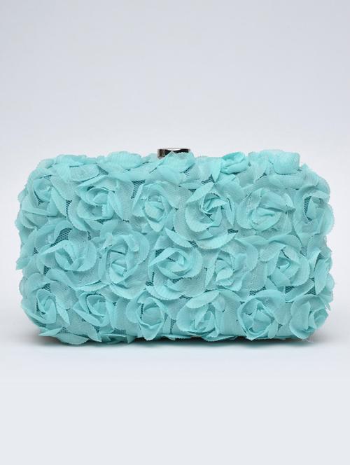 Turquoise Floral Minaudiere Clutch - 1273412 - Very Small Image - 1