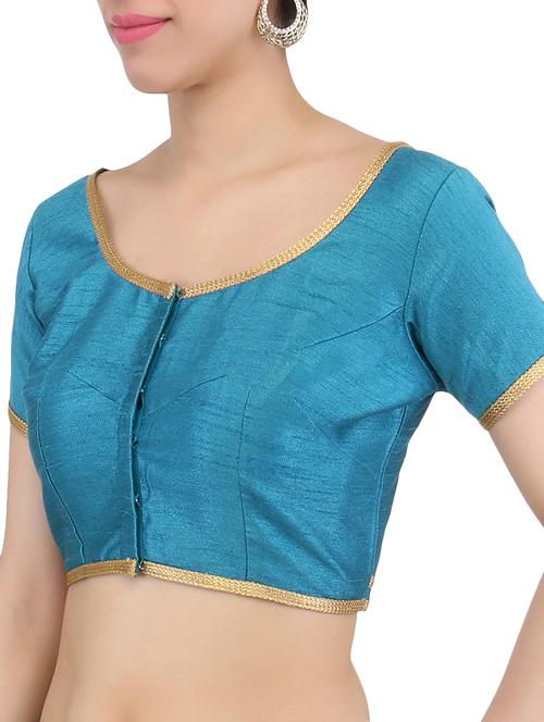 blue and gold short sleeve blouse - 1274607 - Very Small Image - 1