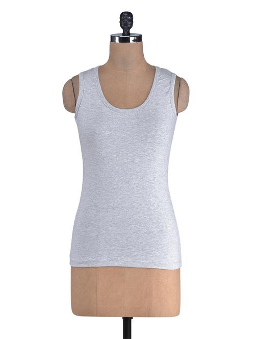 grey cotton lycra tank top - 1275358 - Very Small Image - 1