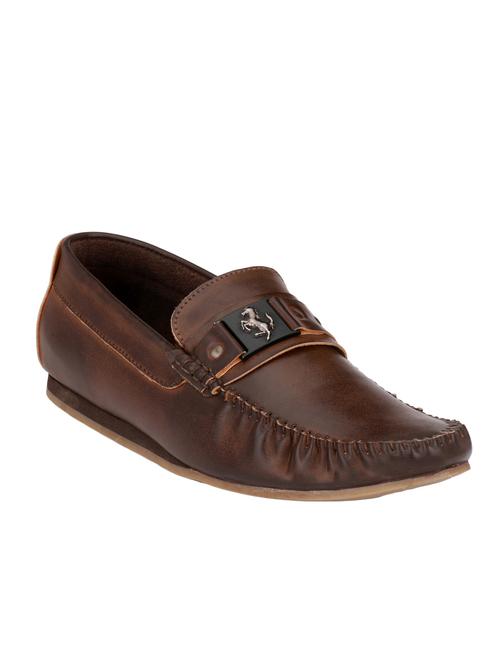 brown synthetic slip on loafers - 12753835 - Very Small Image - 1