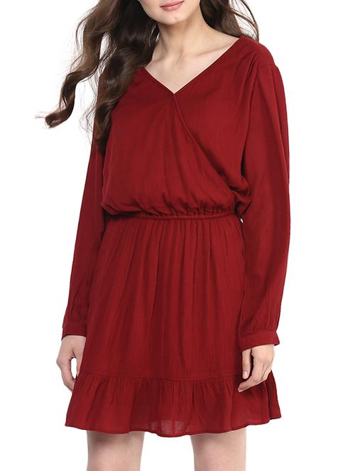 red crepe dress - 12753888 - Very Small Image - 1