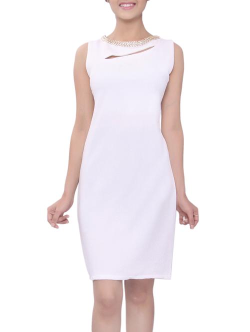 white cotton sheath dress - 12754037 - Very Small Image - 1