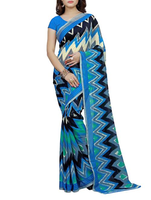 multi colored saree with blouse - 12754661 - Very Small Image - 1