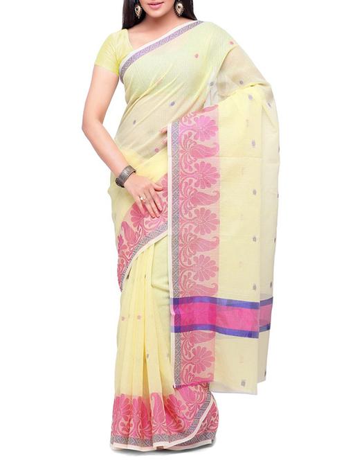 yellow color saree with blouse - 12754850 - Very Small Image - 1
