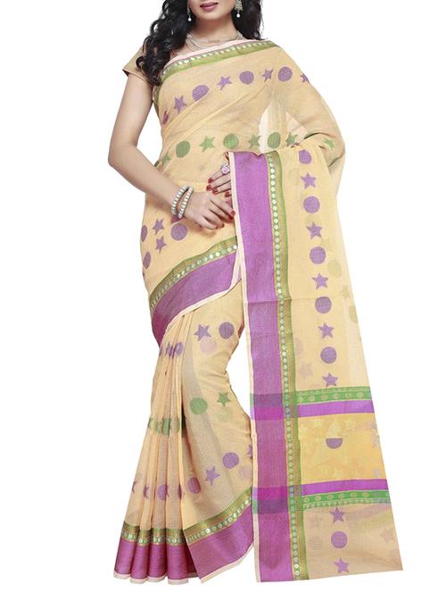 yellow color saree with blouse - 12754856 - Very Small Image - 1