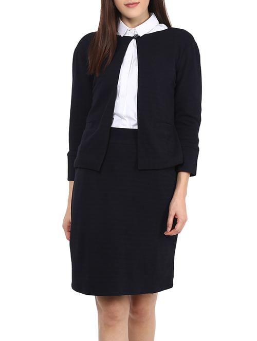 navy blue polyester skirt & jacket set - 12755537 - Very Small Image - 1