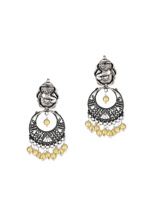 silver metal handballi earrings - 12755943 - Very Small Image - 1
