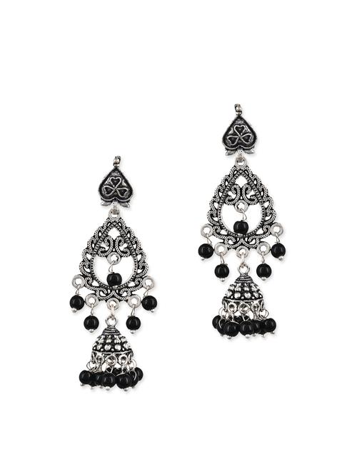 silver chandballi earrings - 12757493 - Very Small Image - 1