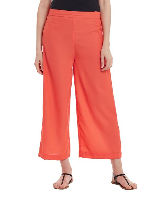 orange viscose palazzos - 12758332 - Very Small Image - 1